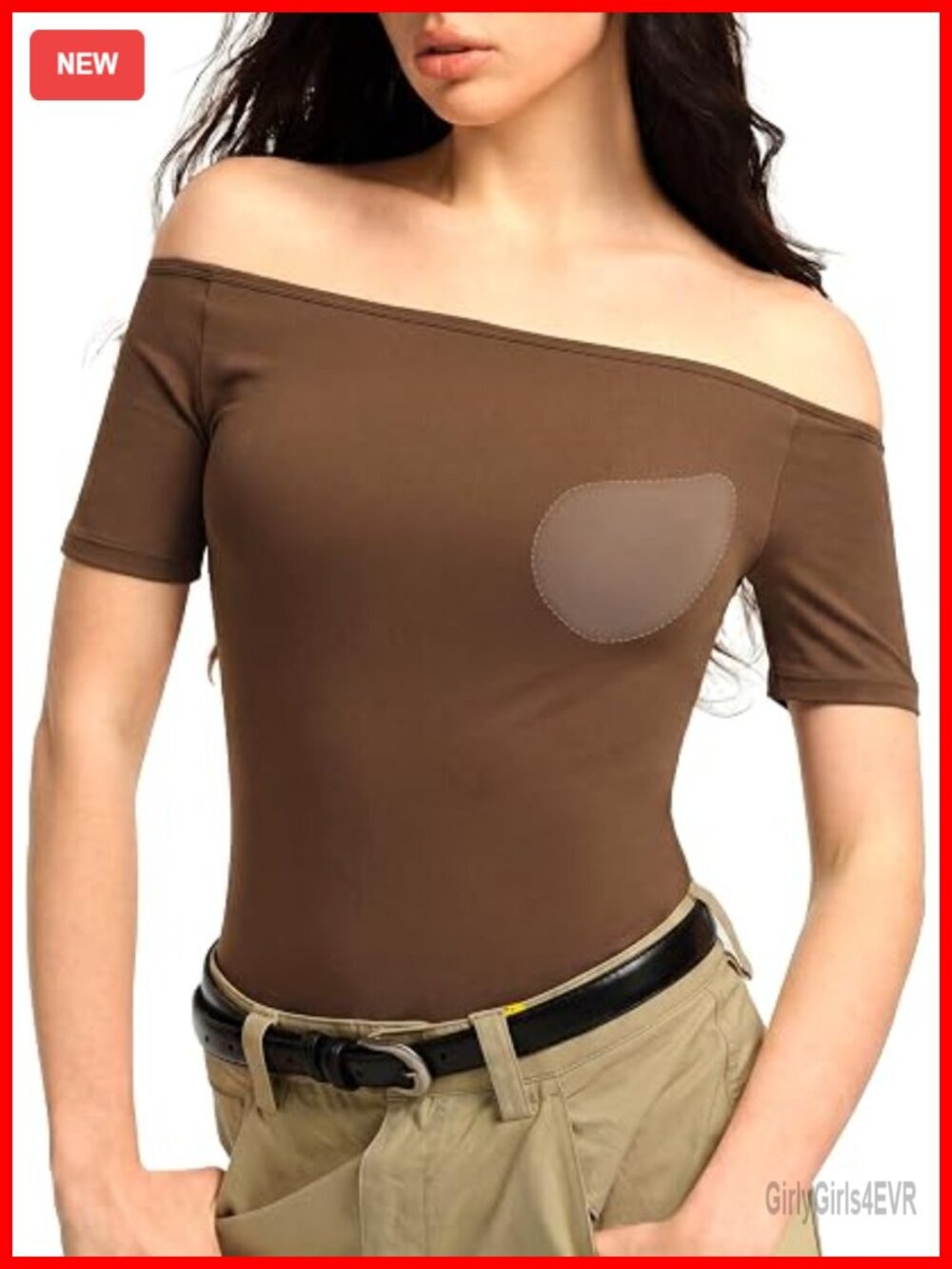 Built-in Bra 3 Ways Wear Short Sleeve Top Seamless Stretch Summer Going Out Top